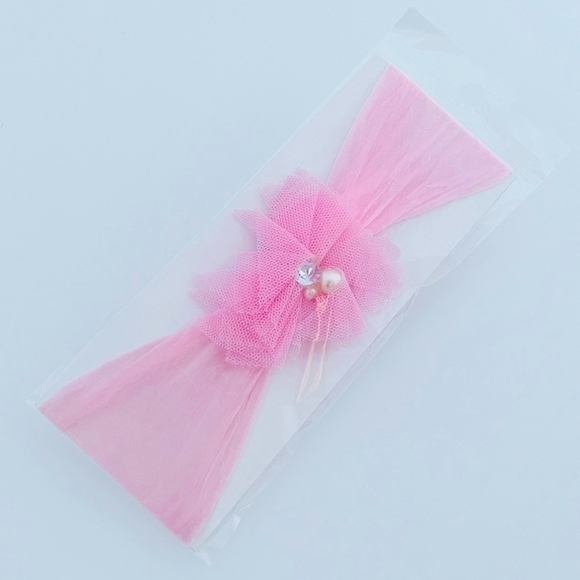 ink Ruffle Flower Baby Girl Headband Handmade Seamless Soft Infant Hair Accessor - Picture 2 of 2